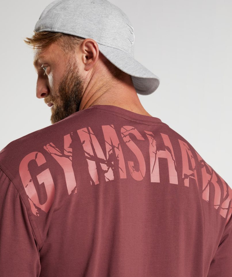 Koszulki Gymshark Power Męskie Bordowe | PL 789CJY